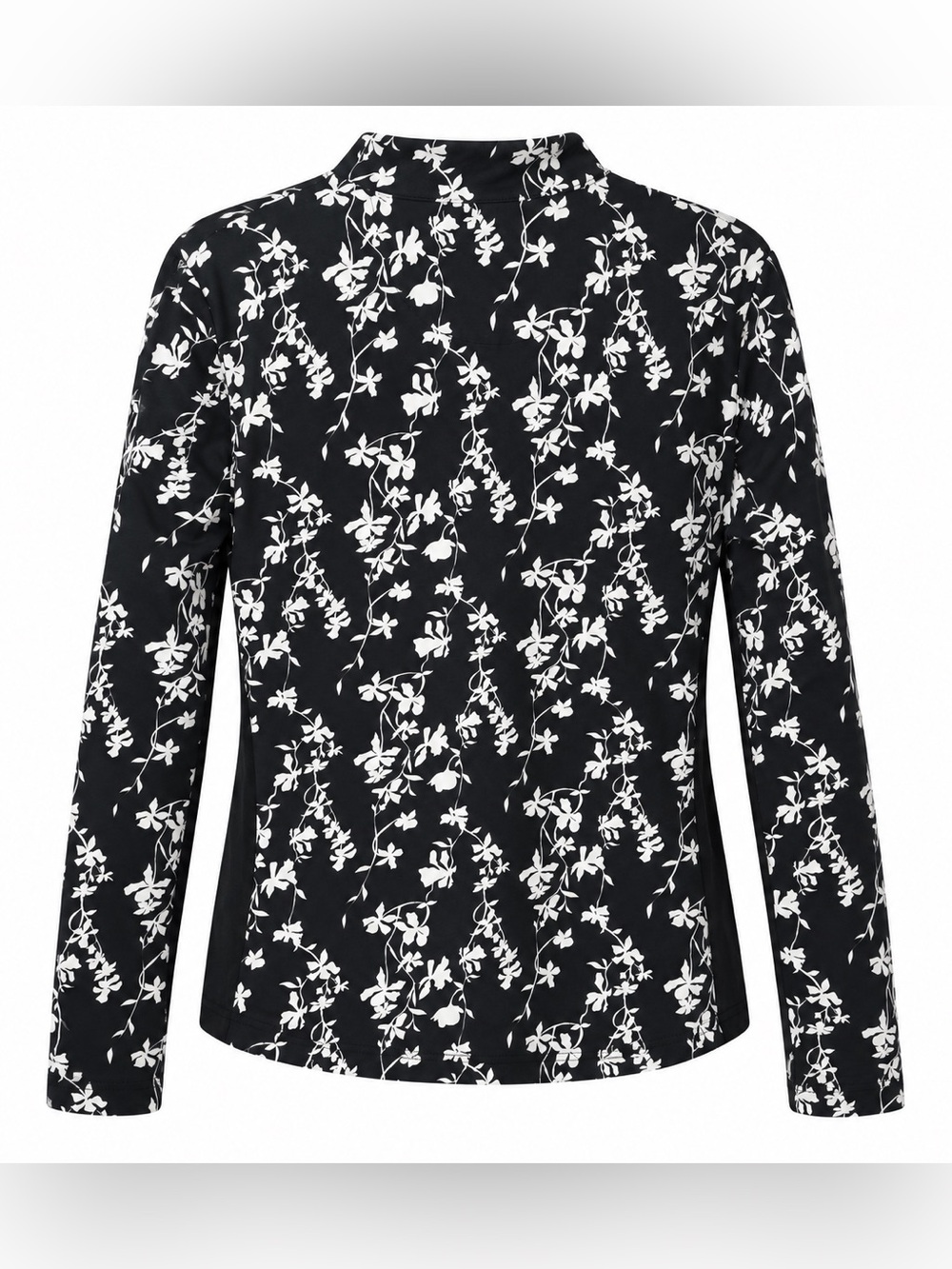 Tail White Label Women’s M Black White Floral Quarter Zip Golf Pullover Top - Picture 4 of 4